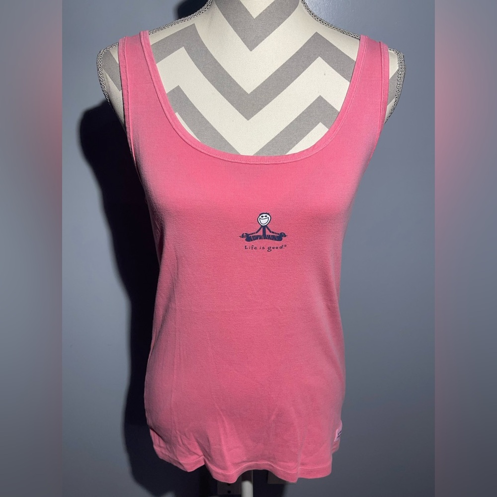Life Is Good Women's Cheerful Pink Tank Top